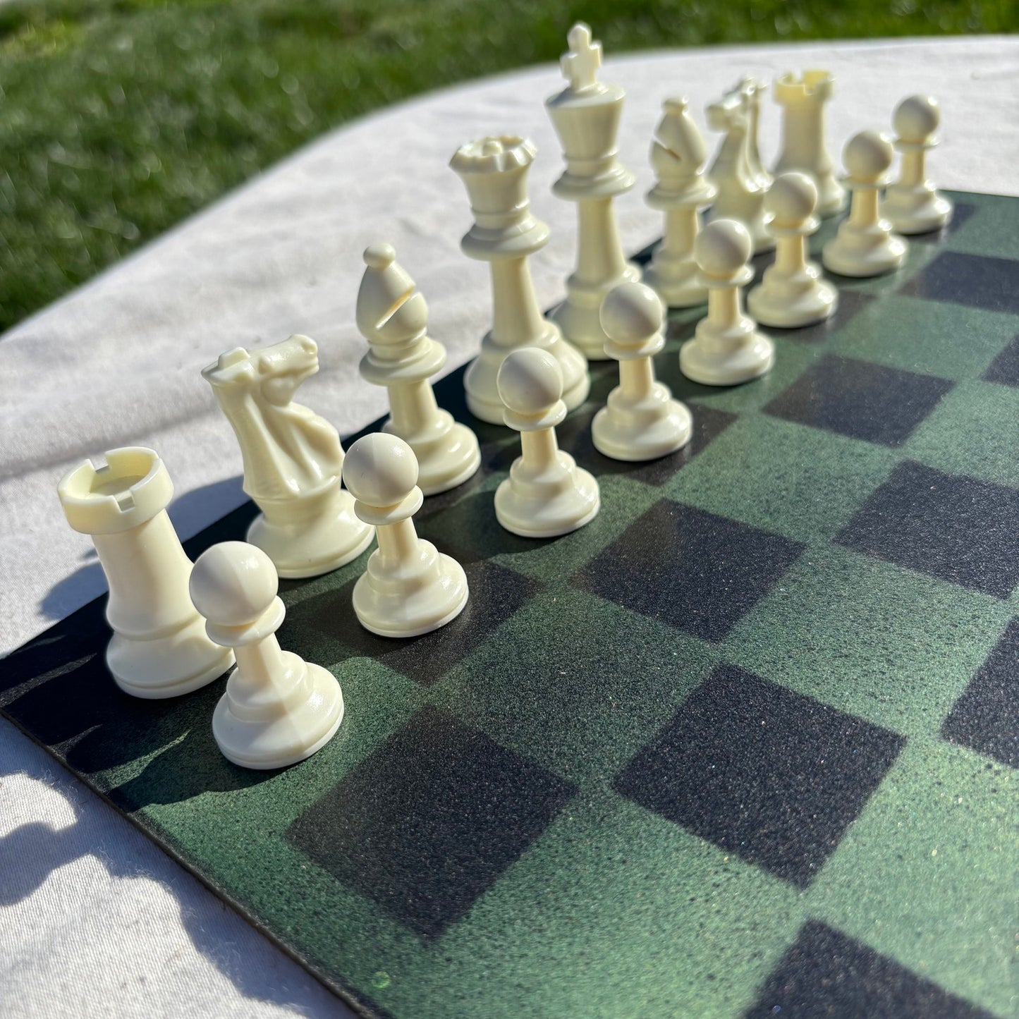 Dark Green - Painted Chess Set