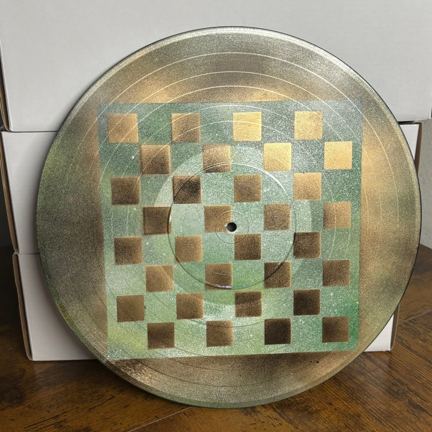Golden Green Breeze - Vinyl Chess Board