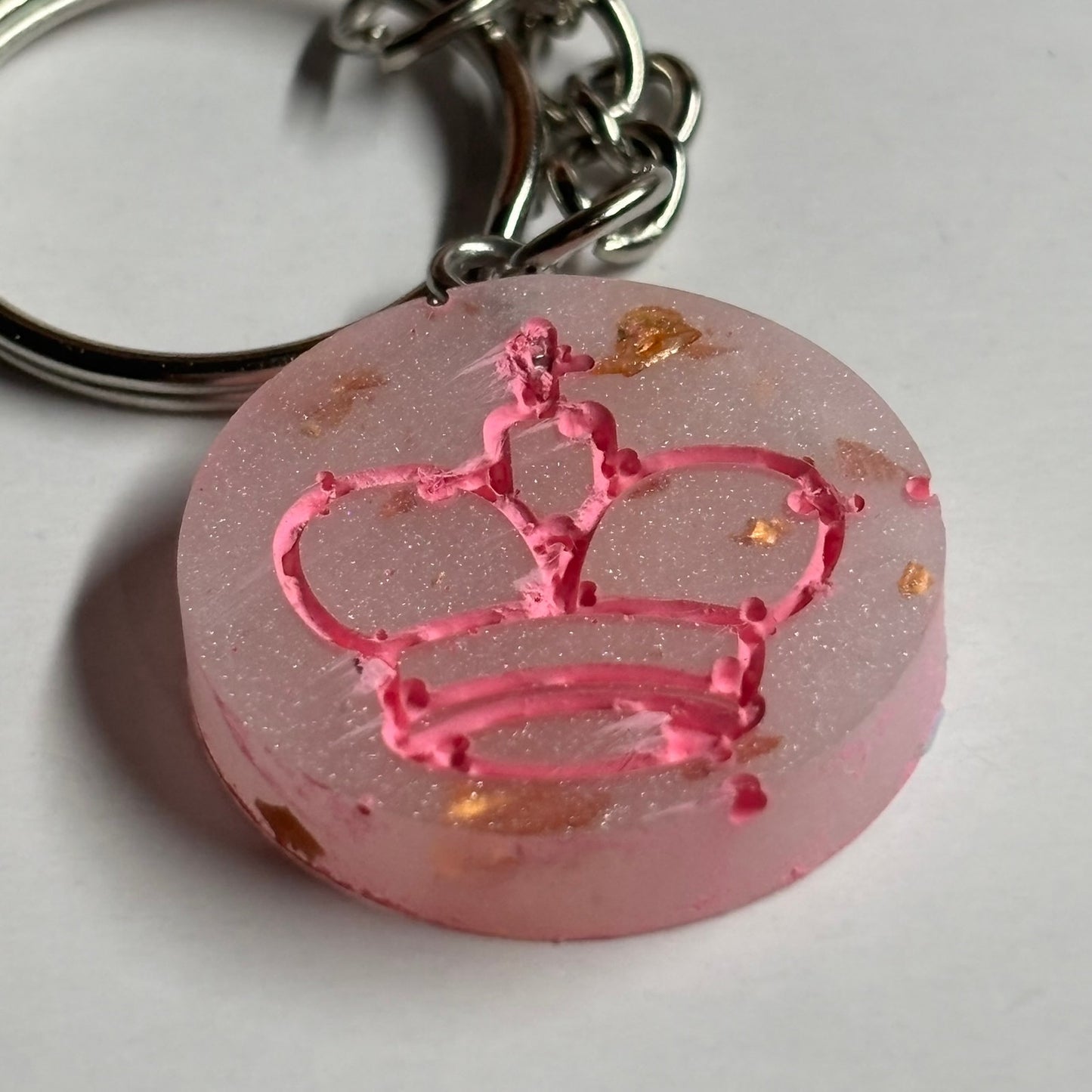 Pink Ice King - Handmade Resin Keychain - Flat Edition