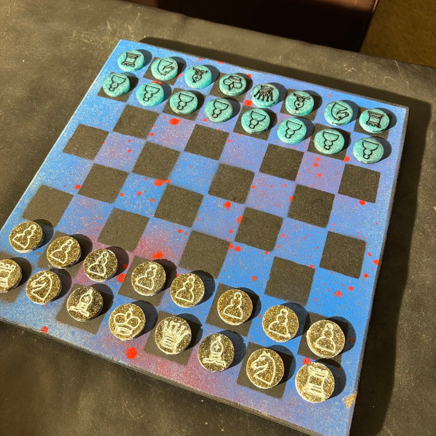 Space Blue - Painted Chess Set