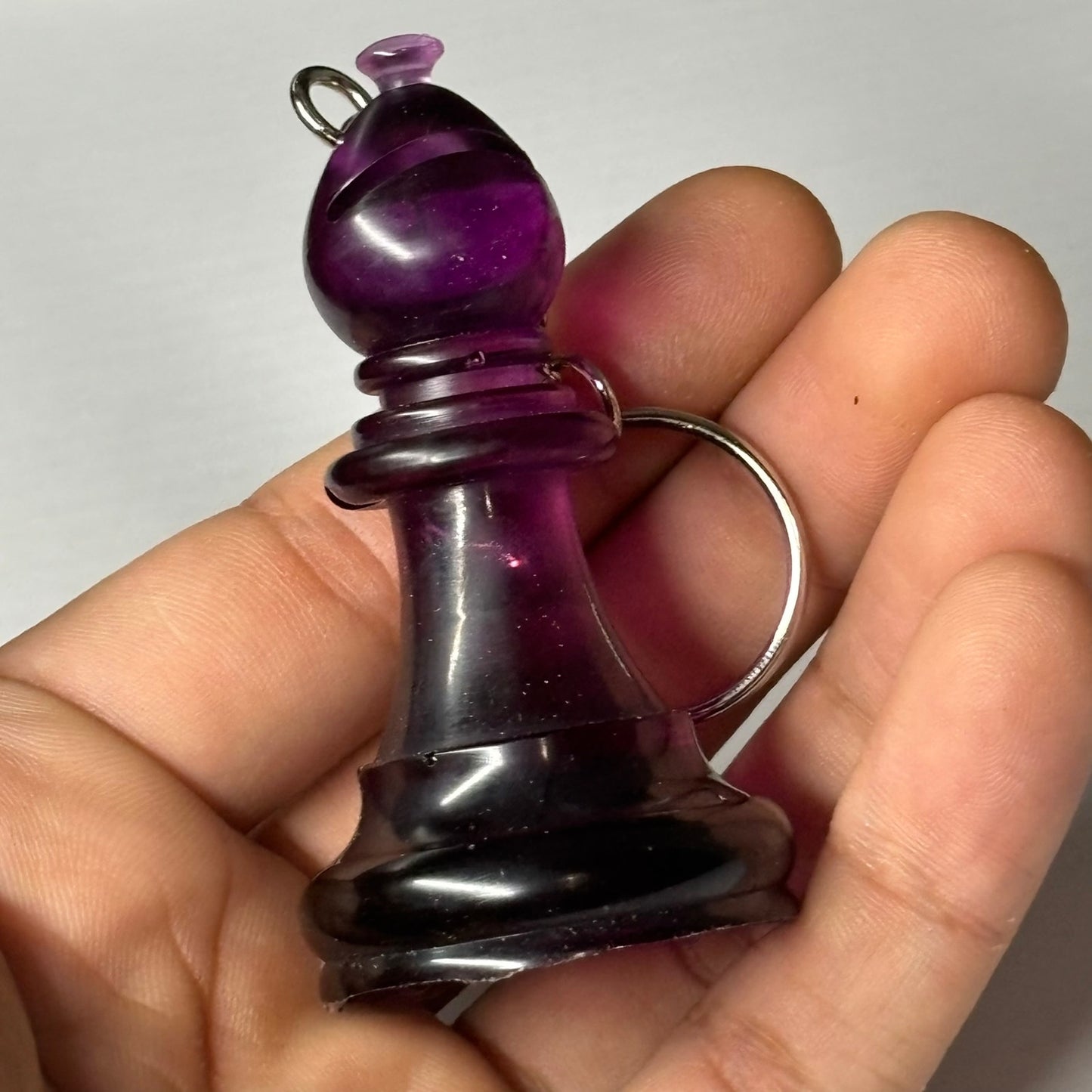 Mystic Purple Bishop - Handmade Resin Keychain - Large Edition