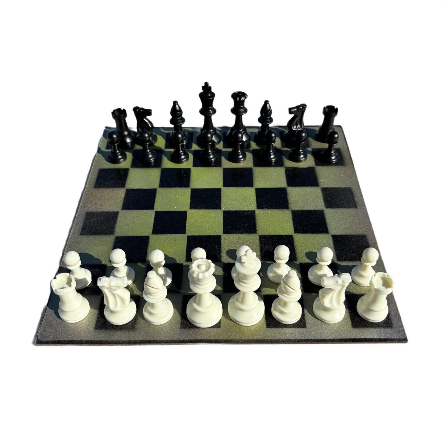 Dirty Green - Painted Chess Set