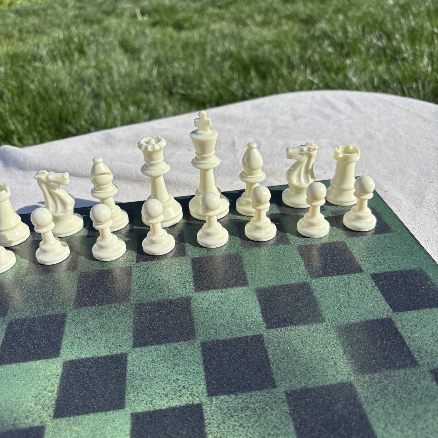 Dark Green - Painted Chess Set