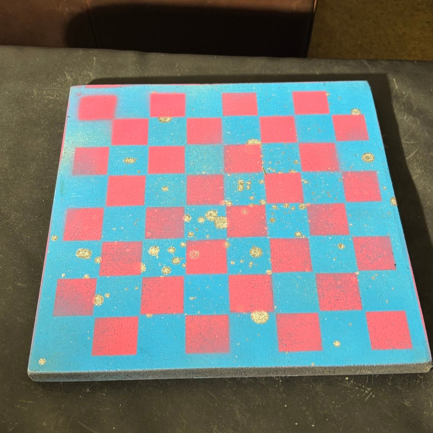Blue & Pink - Painted Chess Set