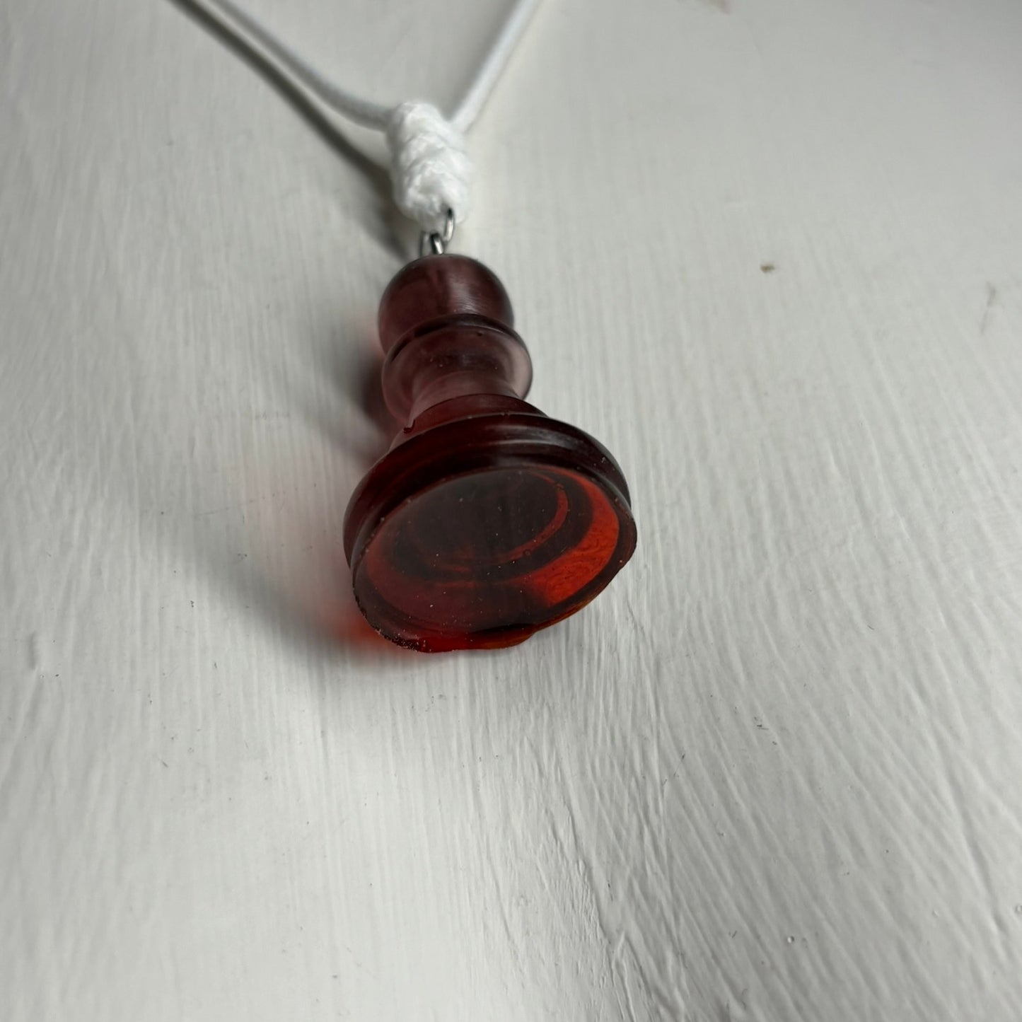Vampire red Pawn - Handmade Resin Chess Necklace