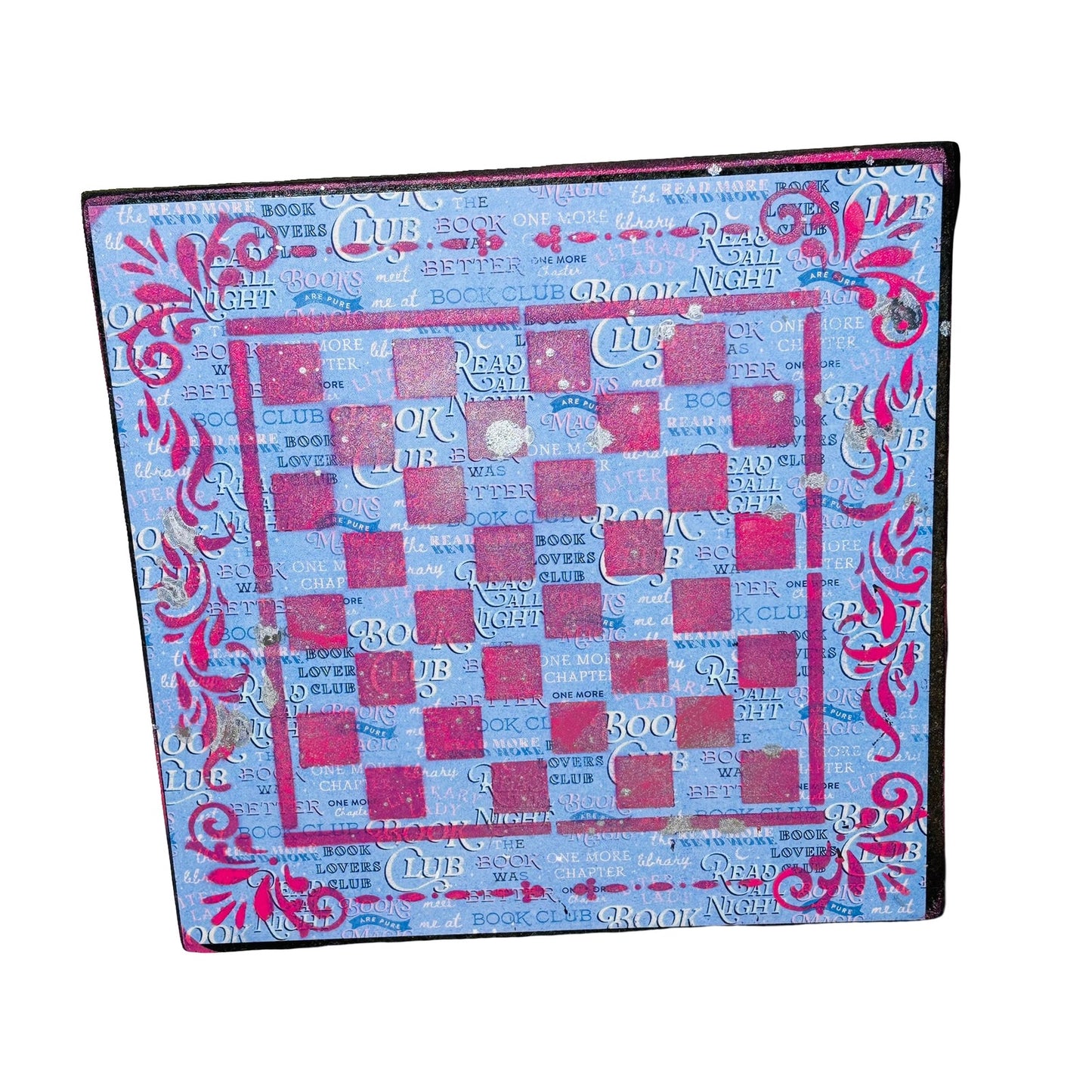 Pink/Blue Book Club - Scrapbook Chess Board