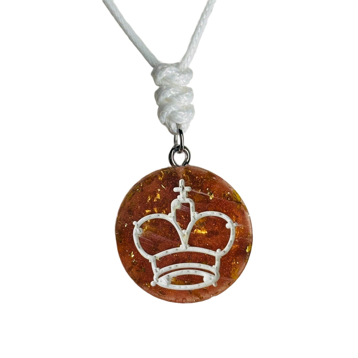 🎁 Amber King - Handmade Resin Chess Necklace (100% off)