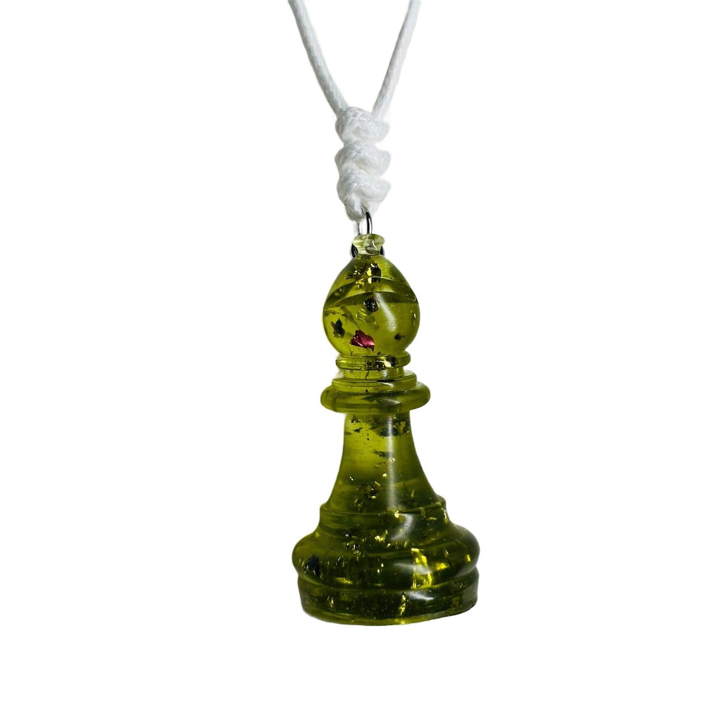 Crystal Lime Green - Handmade Resin Chess Necklace