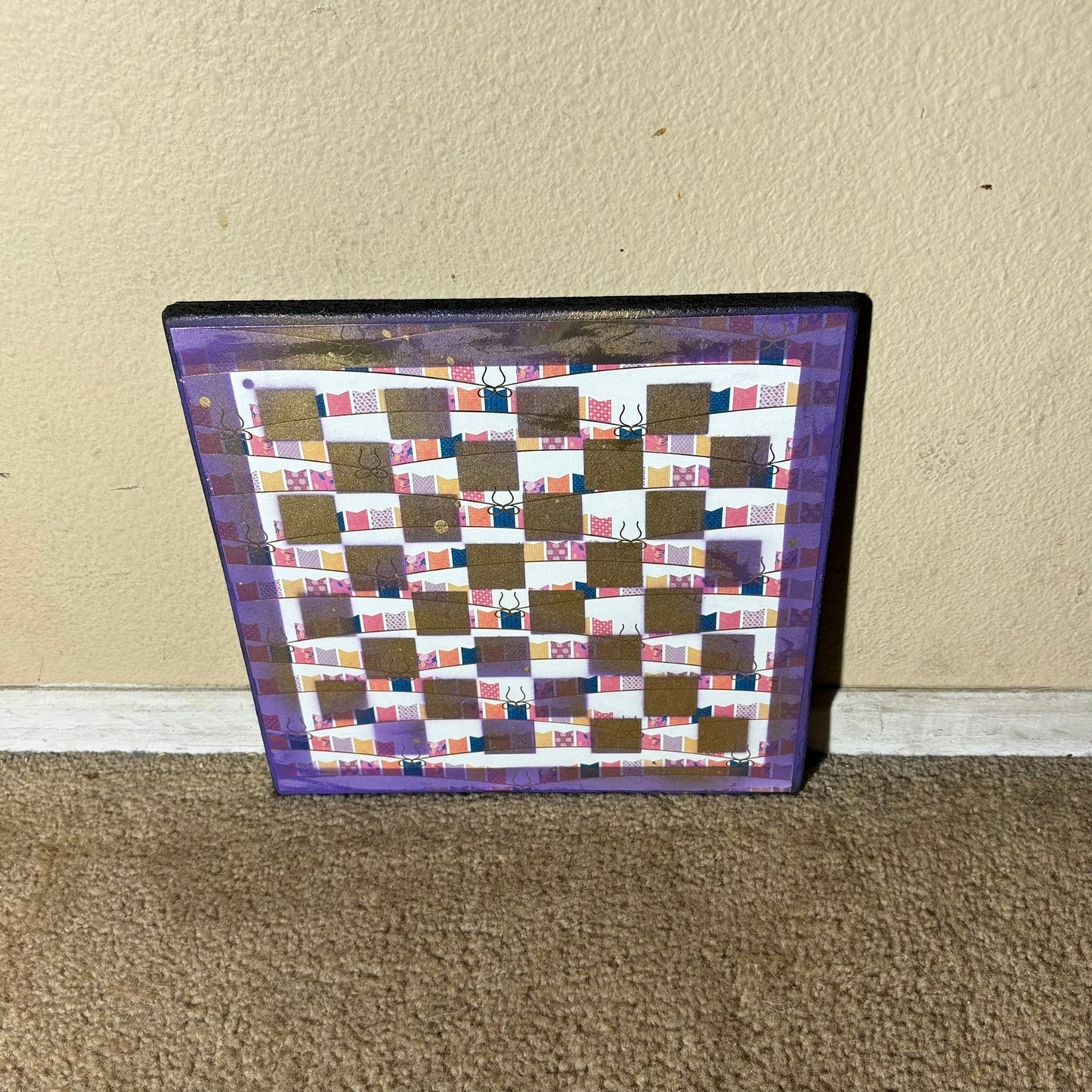 Golden Purple Stripes - Scrapbook Chess Board