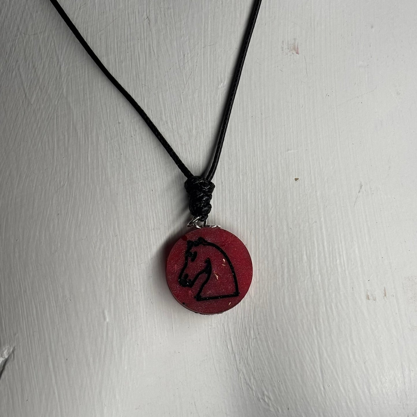 Drake Red Knight - Handmade Resin Chess Necklace