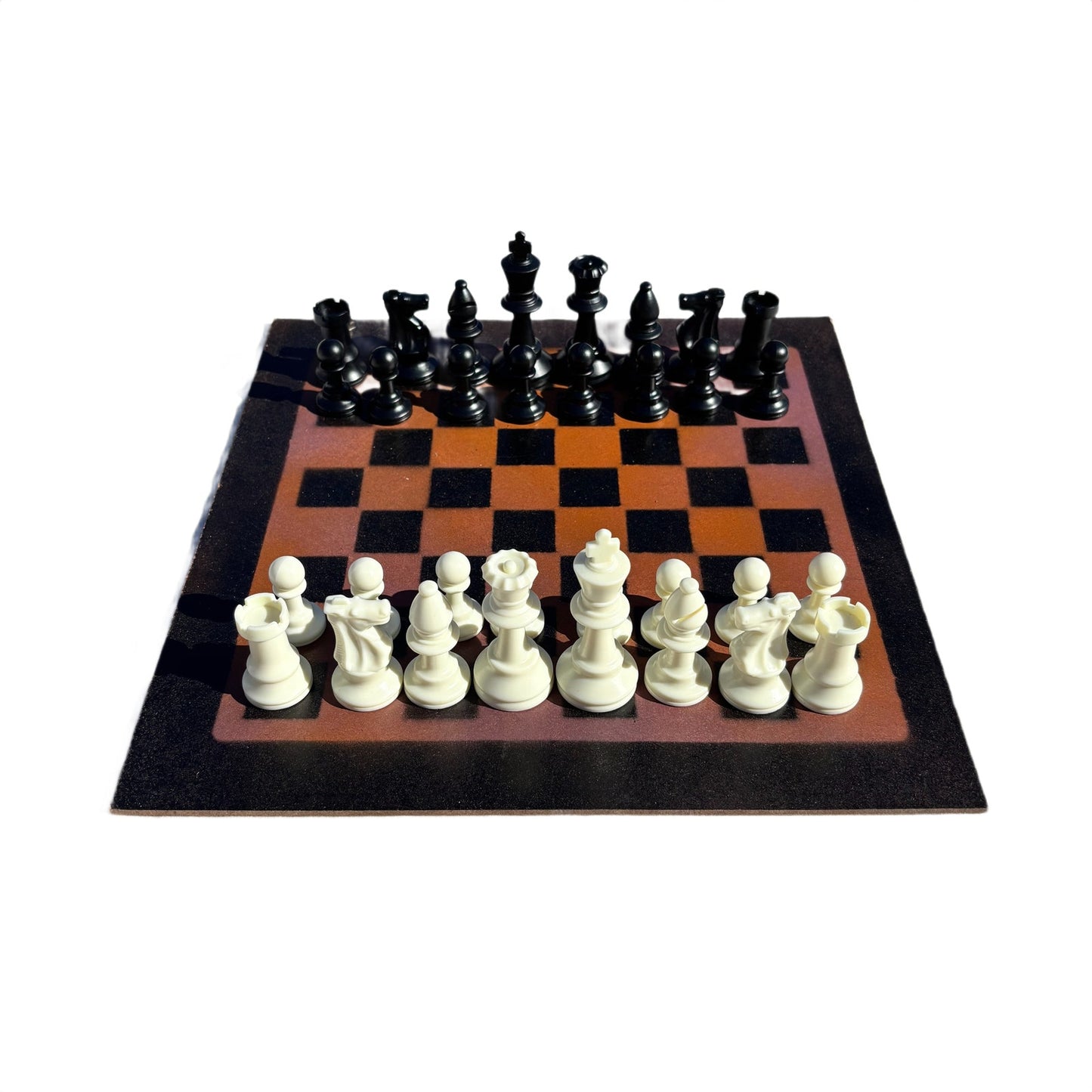 Orange & Black - Painted Chess Set