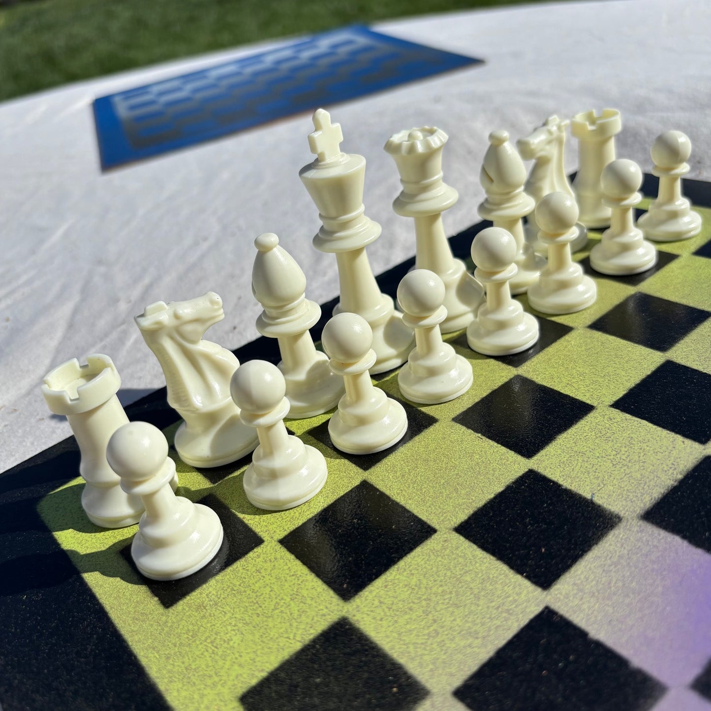 Green & Purple - Painted Chess Set