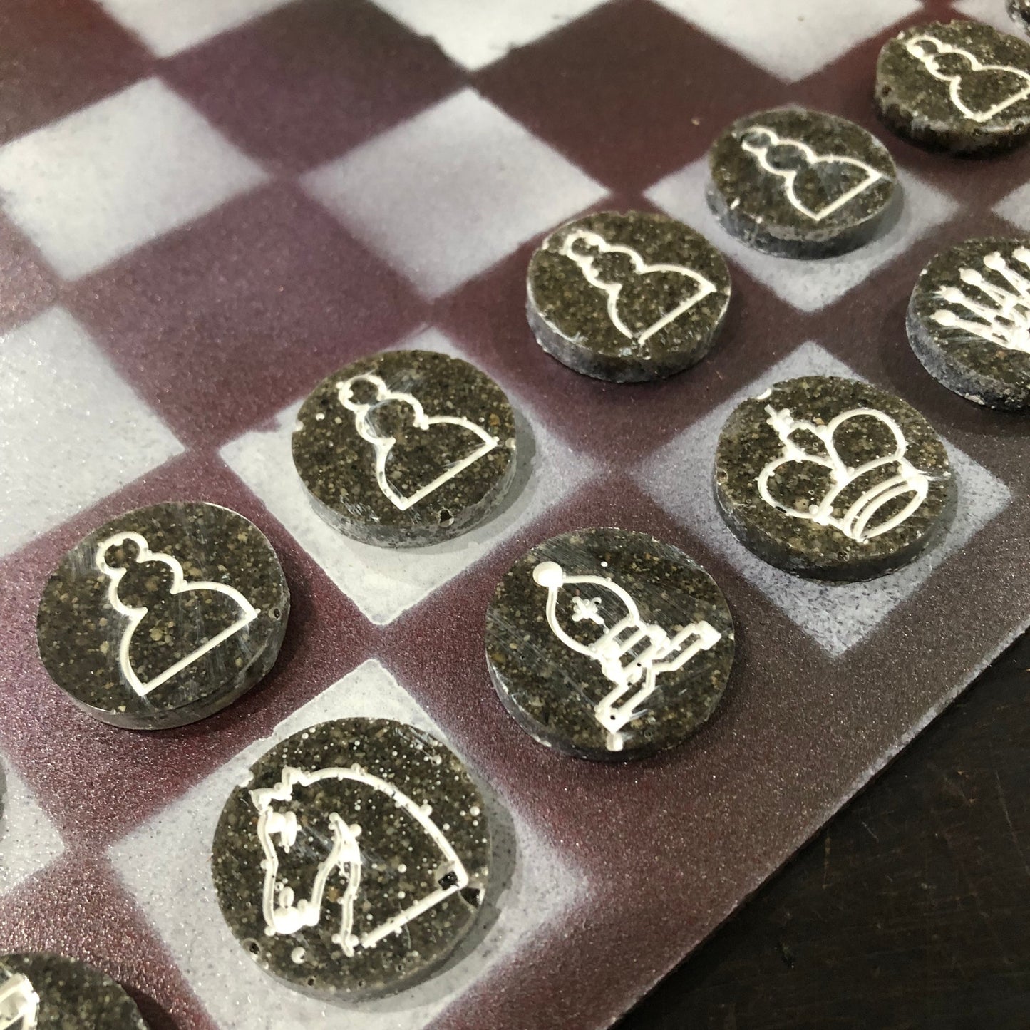 Fading Violet - Painted Chess Set