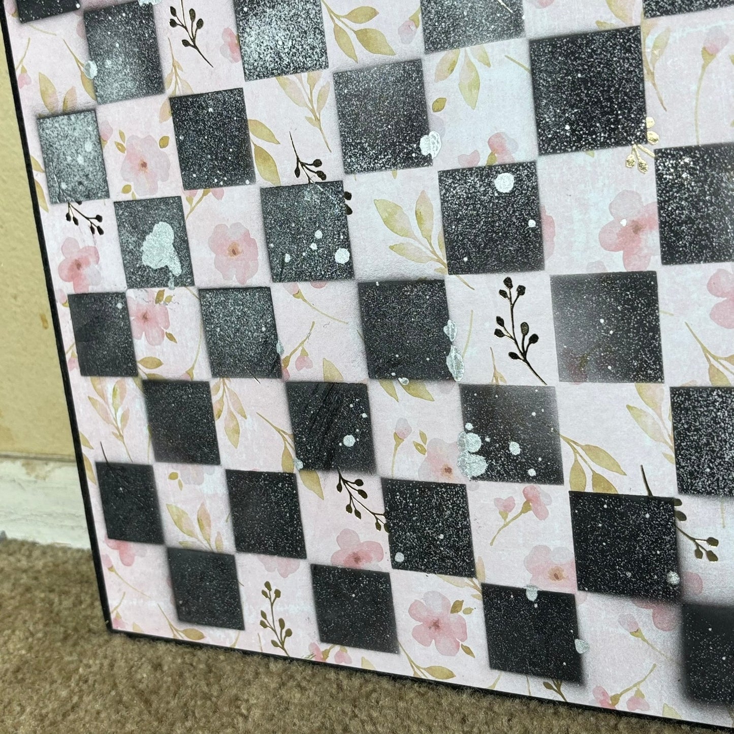 Light Pink Garden - Scrapbook Chess Board