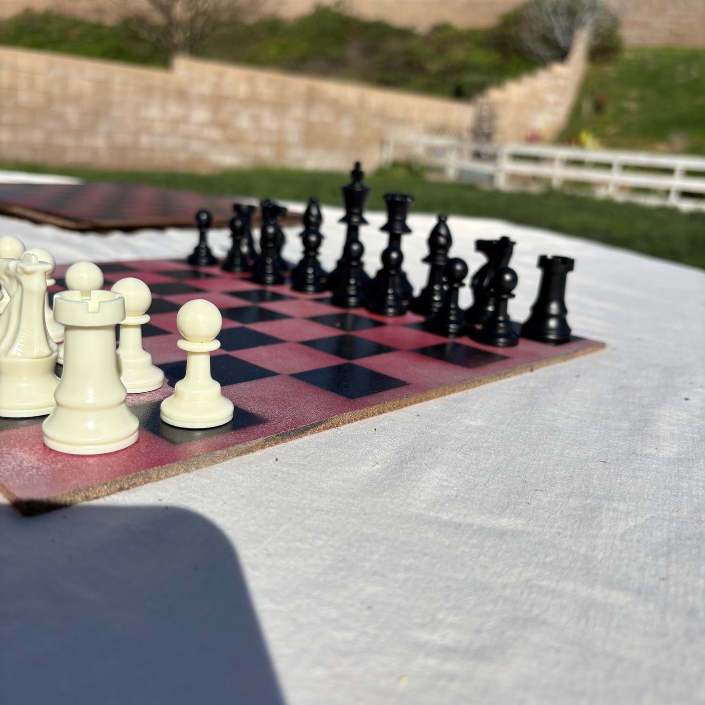 Misty Red - Painted Chess Set