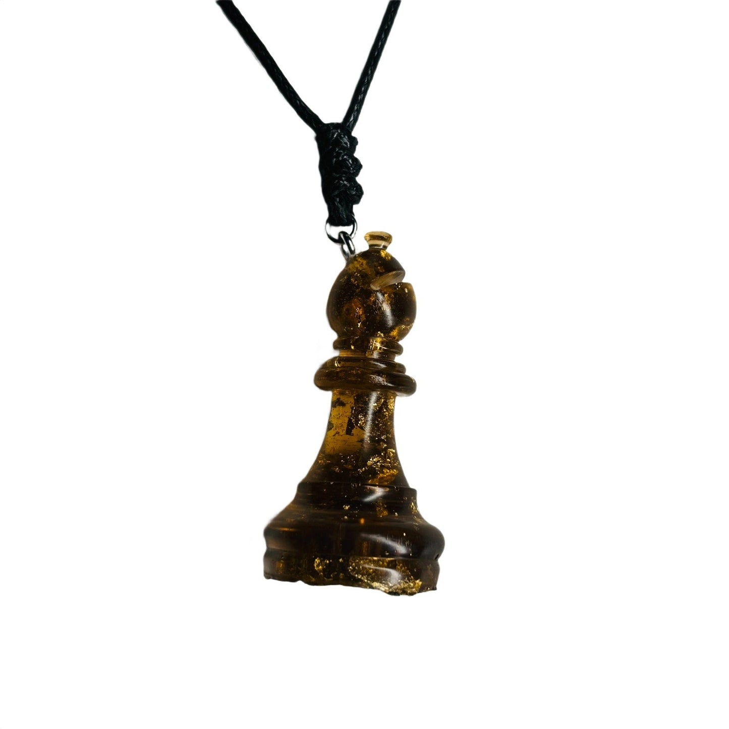 🎁 Amber Bishop - Handmade Resin Chess Necklace (100% off)