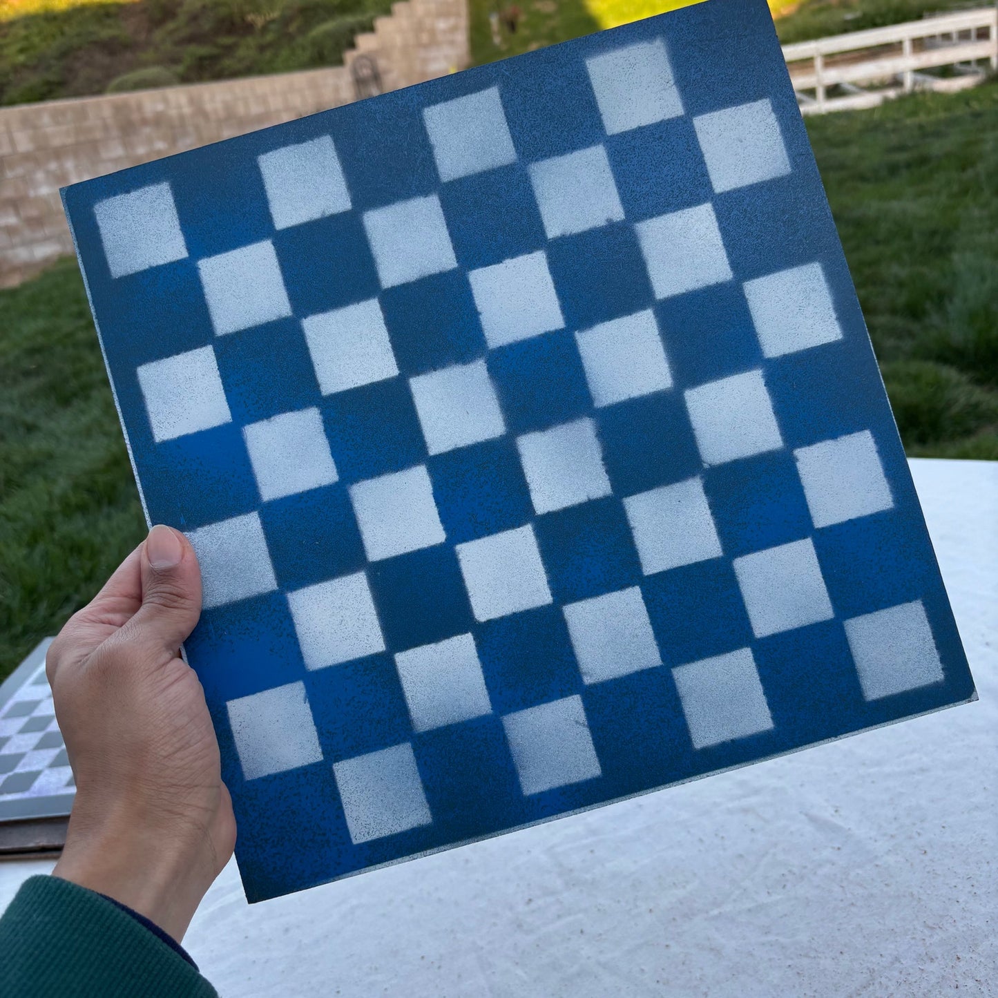 Simple Blue - Painted Chess Set
