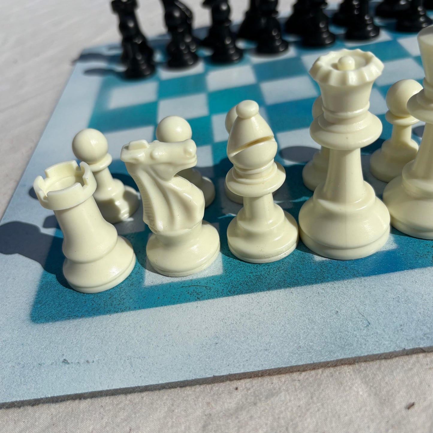 Cool Blue - Painted Chess Set