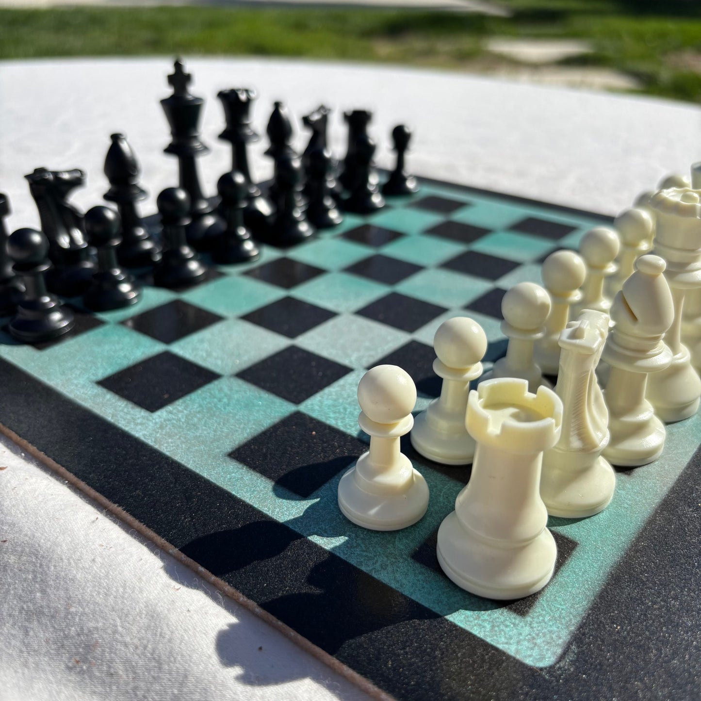 Minty Green - Painted Chess Set