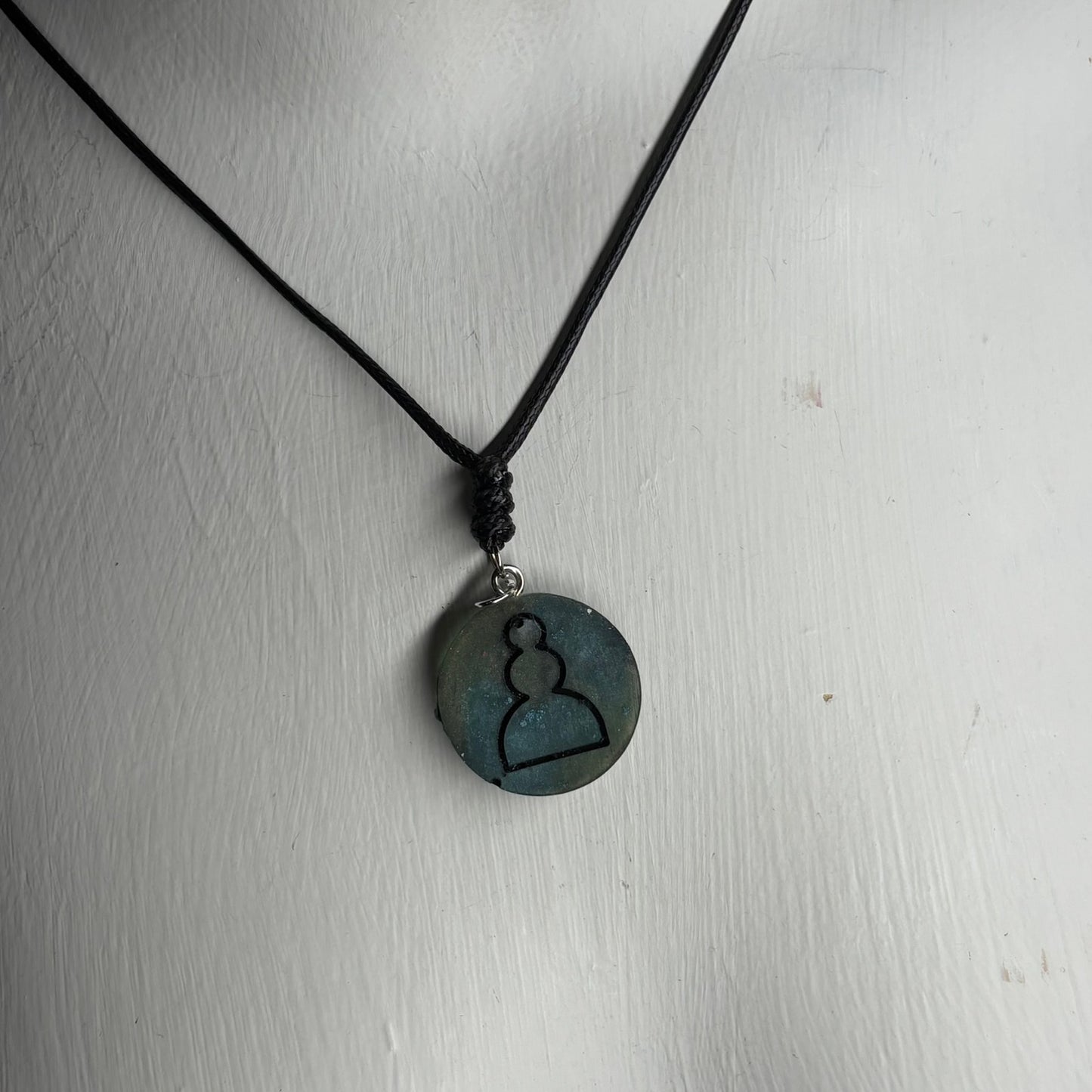 Green Pawn - Handmade Resin Chess Necklace