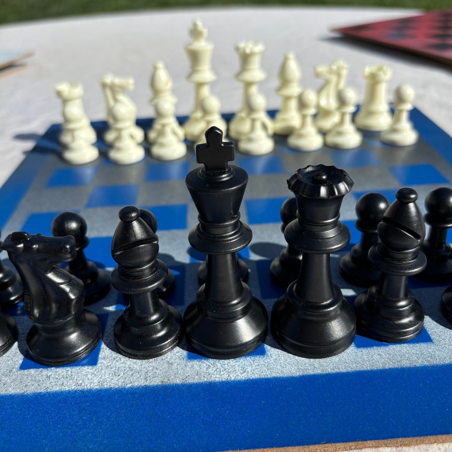 Silver Blue - Painted Chess Set