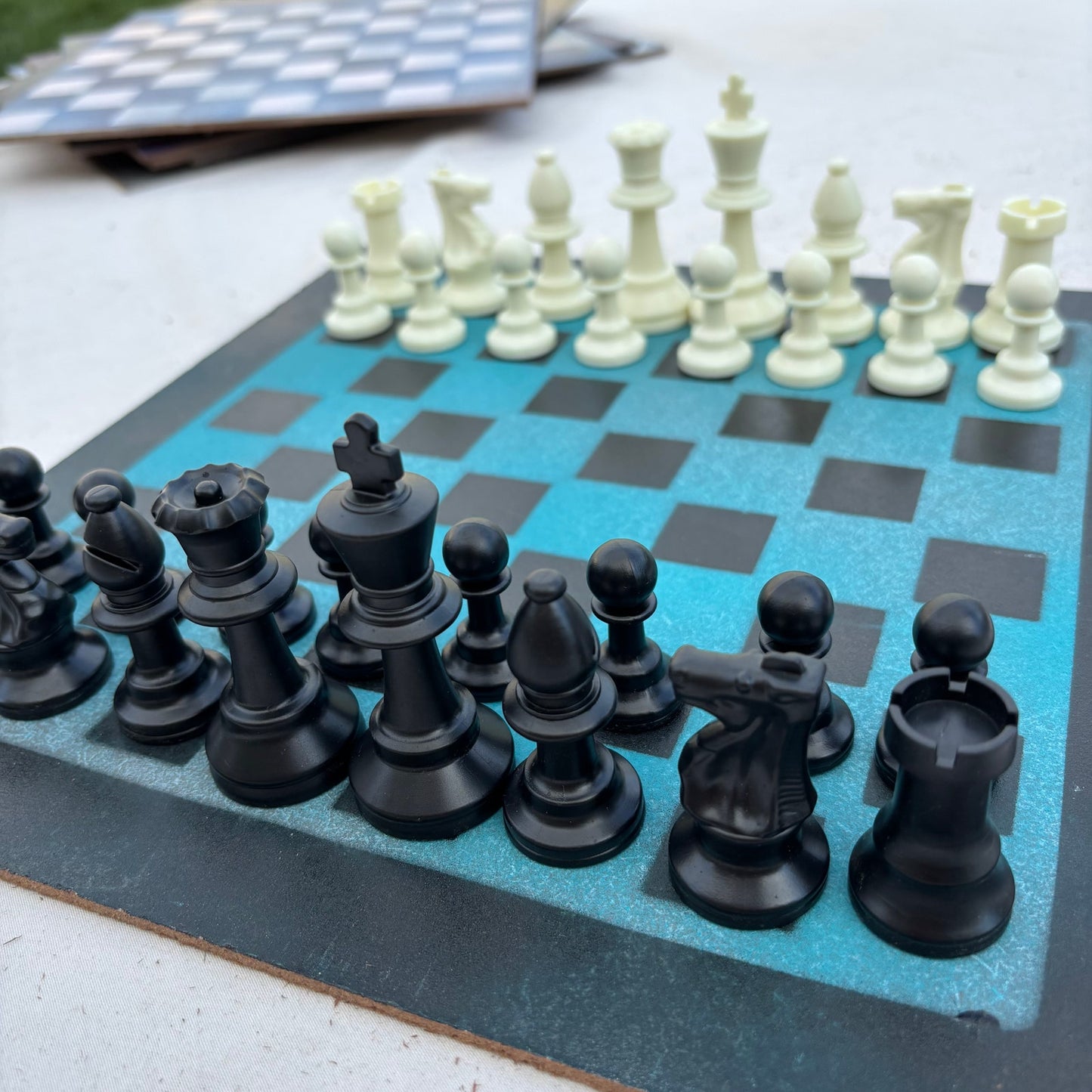 Beautiful Blue - Painted Chess Set