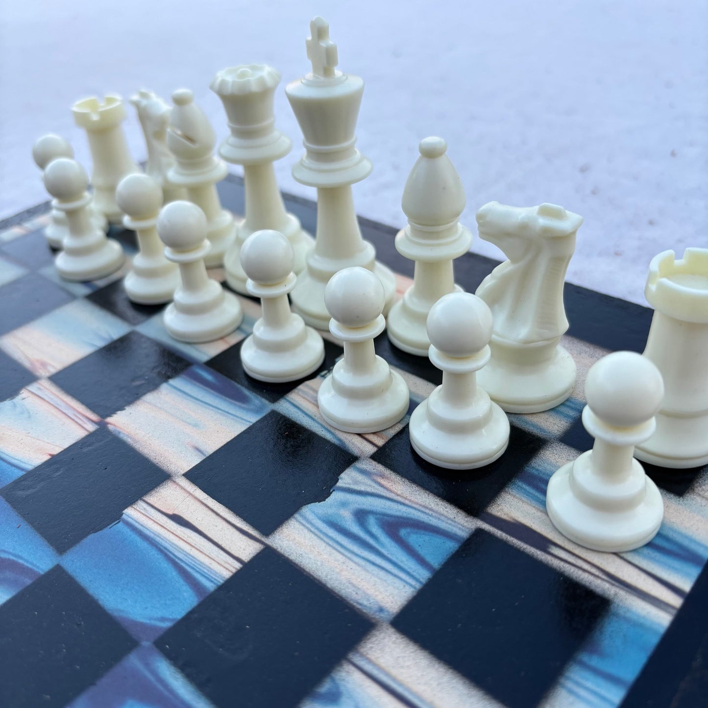Marble Swirl - Scrapbook Chess Set