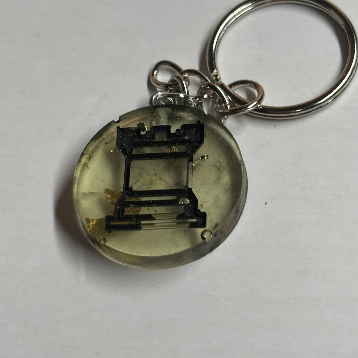 Royal Lime Green Rook - Handmade Resin Keychain