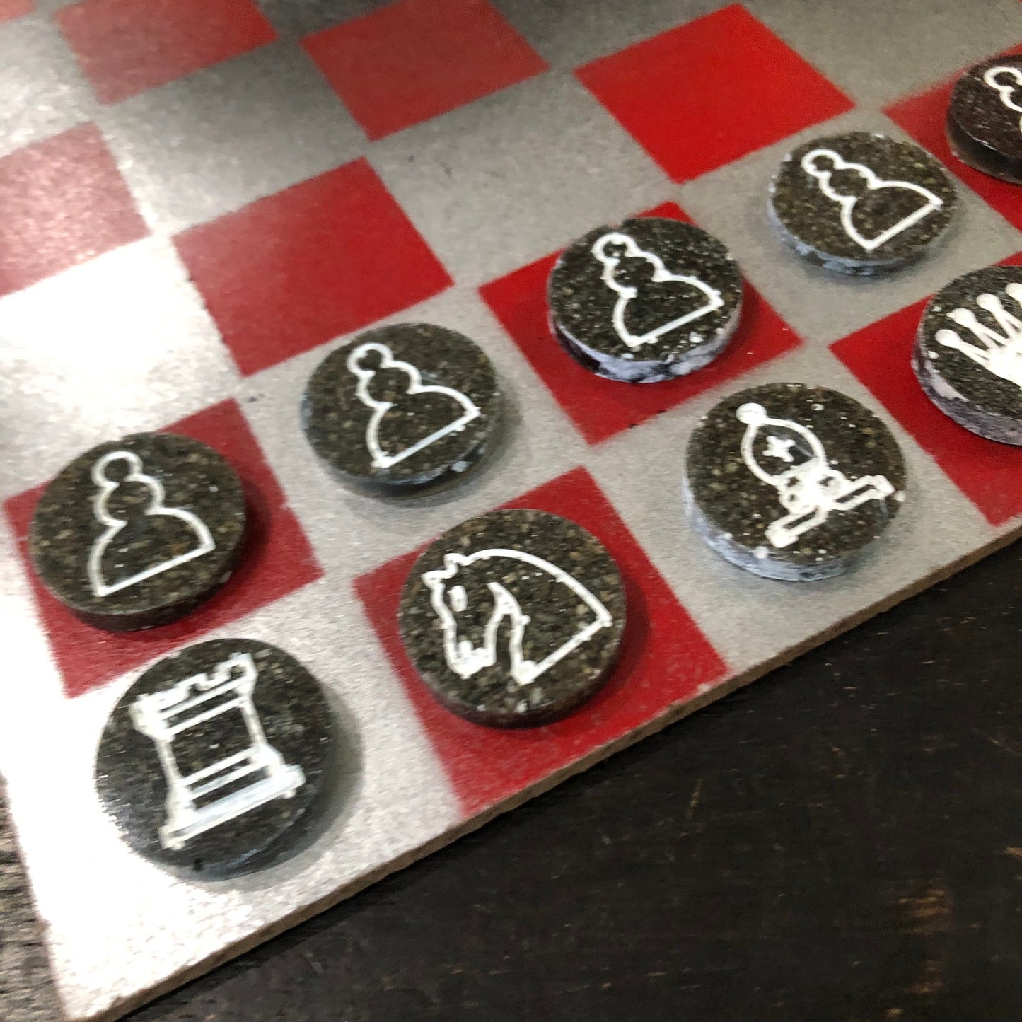 Dystopian Red - Painted Chess Set