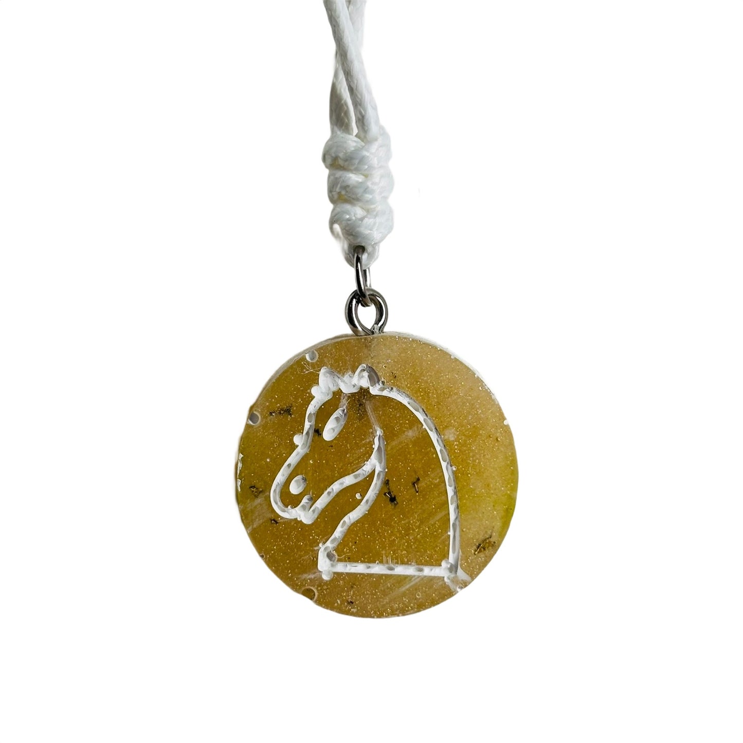 Banana Yellow Knight - Handmade Resin Chess Necklace