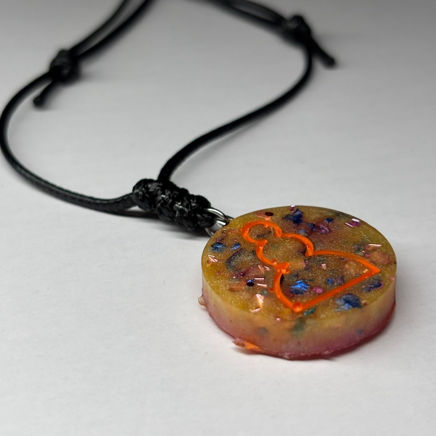 Crystal Orange Pawn - Handmade Resin Chess Necklace
