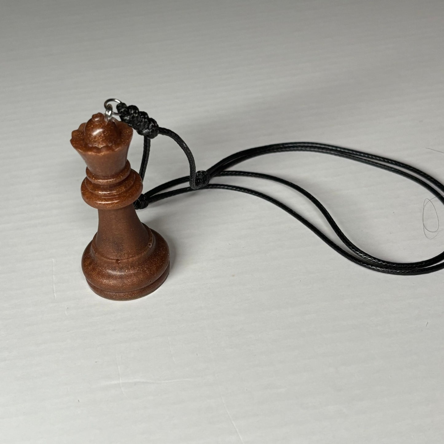 Bronze Brown Queen - Handmade Resin Chess Necklace