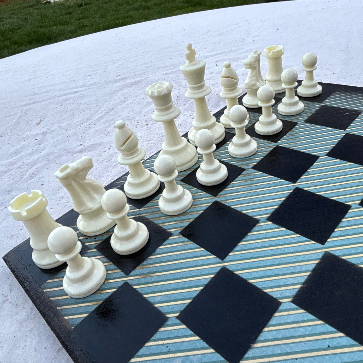 Green Vintage Lines - Scrapbook Chess Set