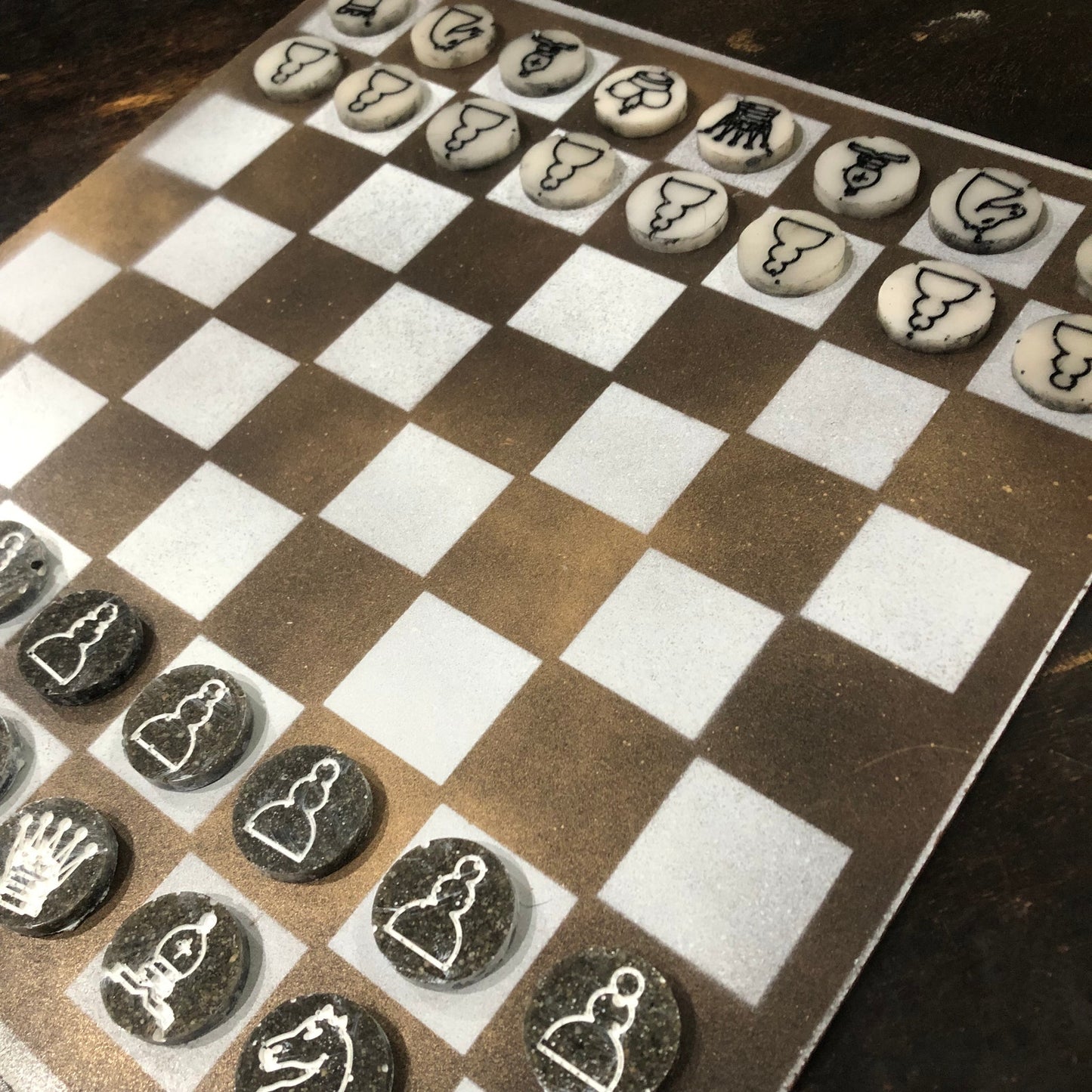 Golden Black - Painted Chess Set