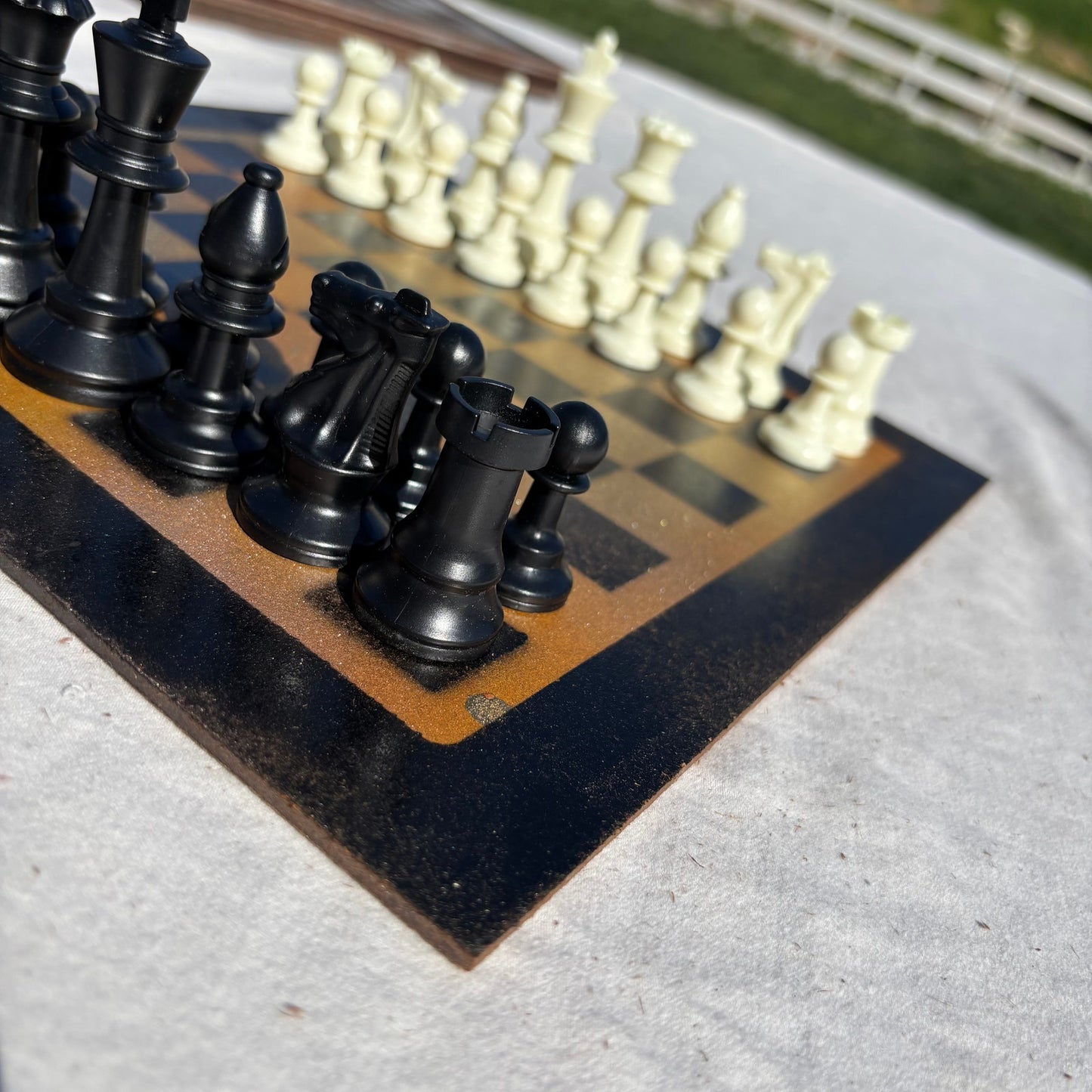 Metallic Orange - Painted Chess Set