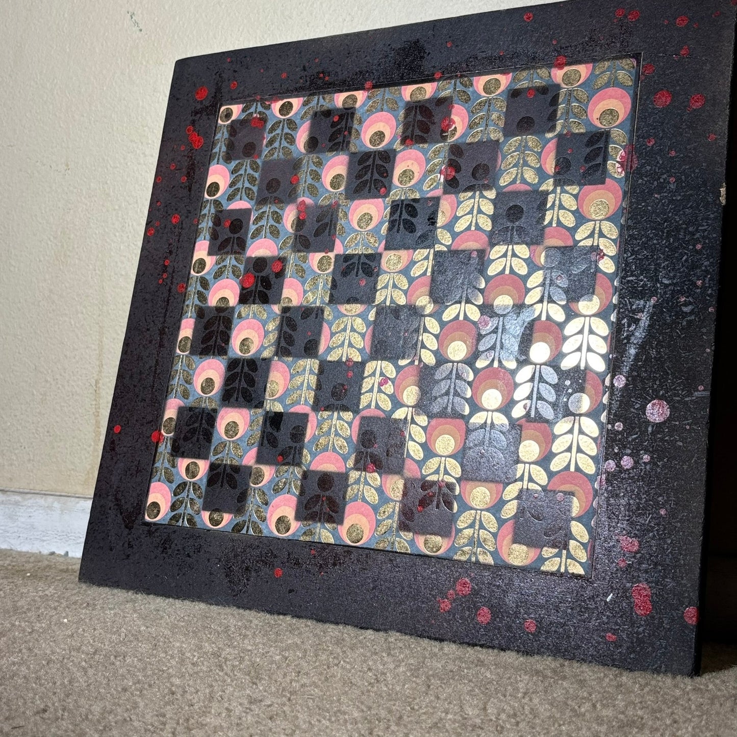 Vintage Dark Pattern - Large Scrapbook Chess Board