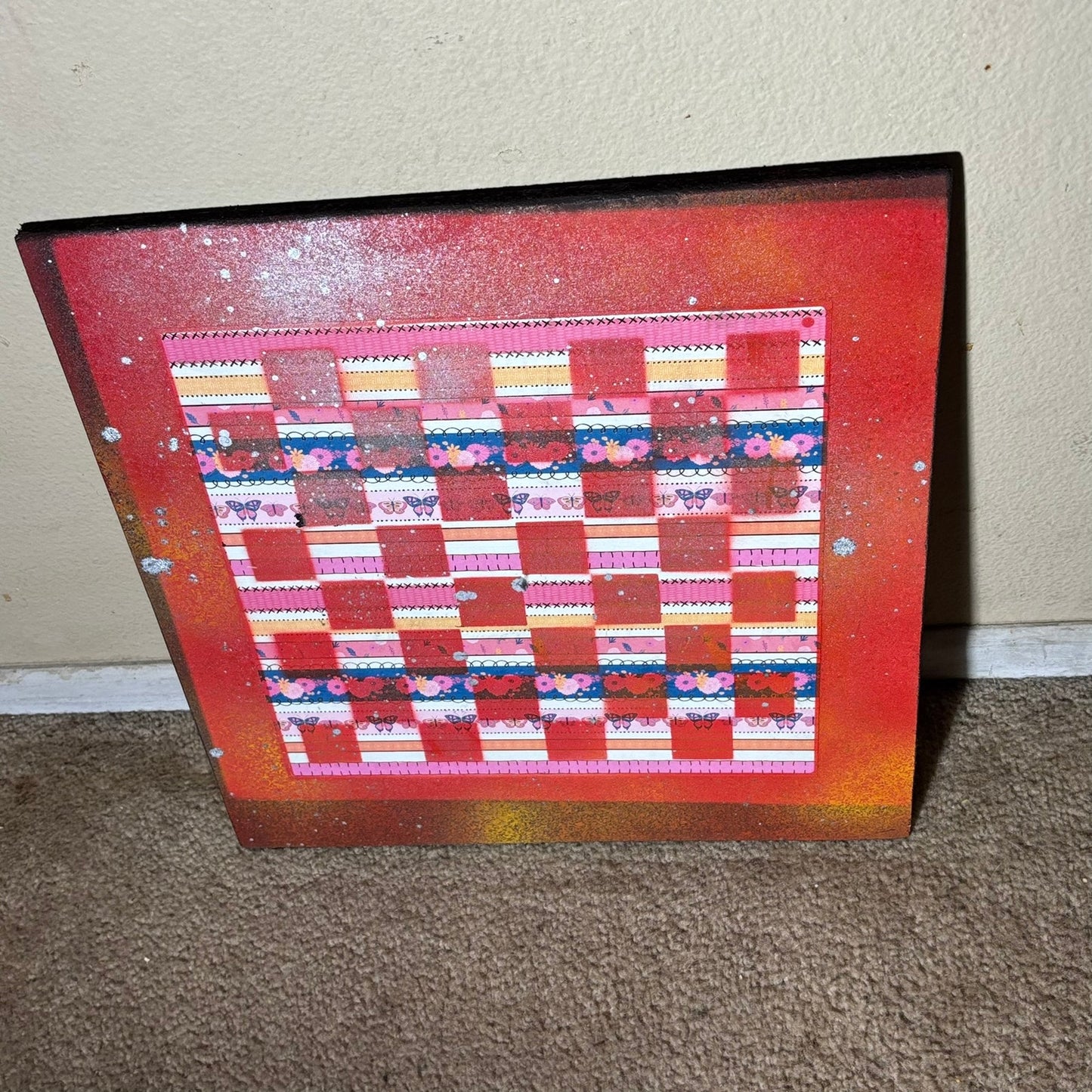 Red Vibrant Fusion - Large Scrapbook Chess Board