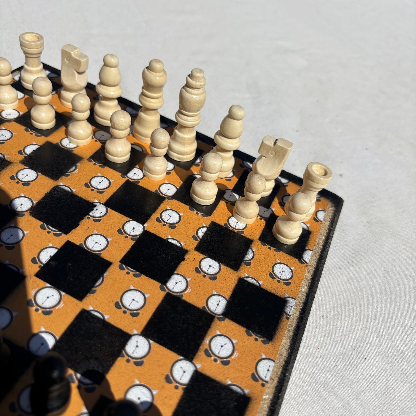 Orange Clocks - Scrapbook Chess Set