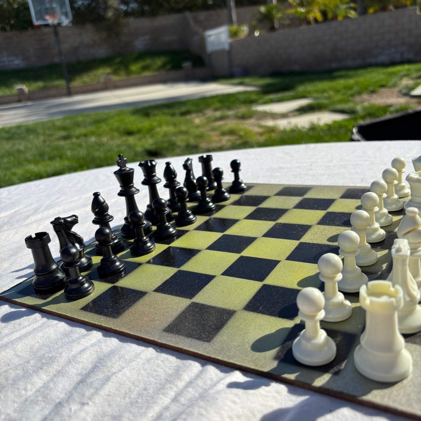 Dirty Green - Painted Chess Set
