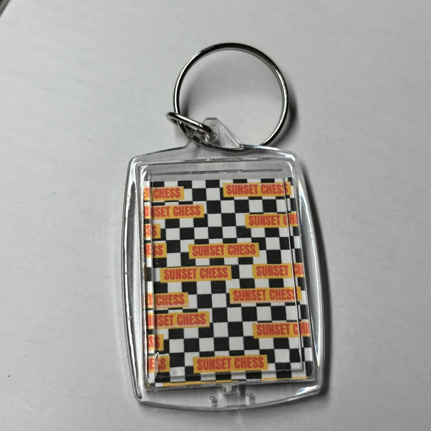 Knight Rides Into Battle - Sunset Chess Photo Keychain