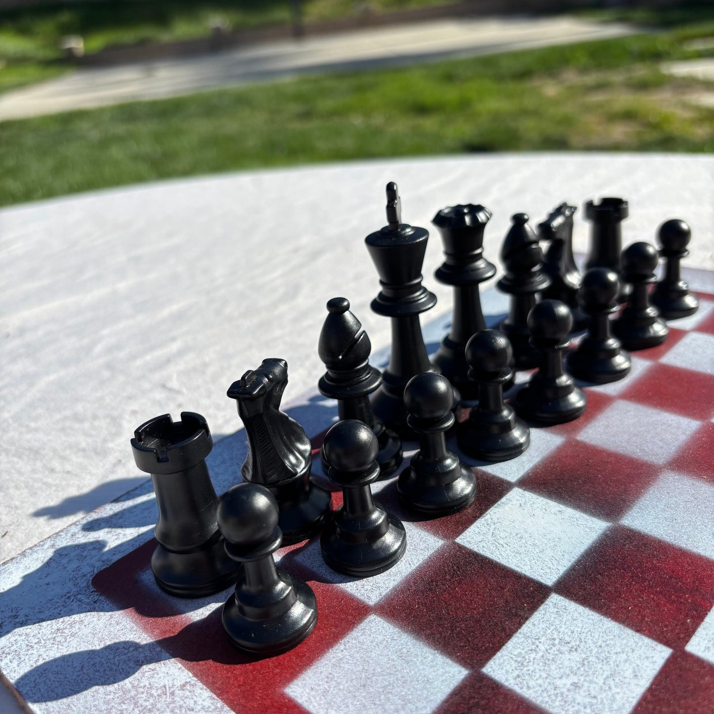 Mushed Red - Painted Chess Set
