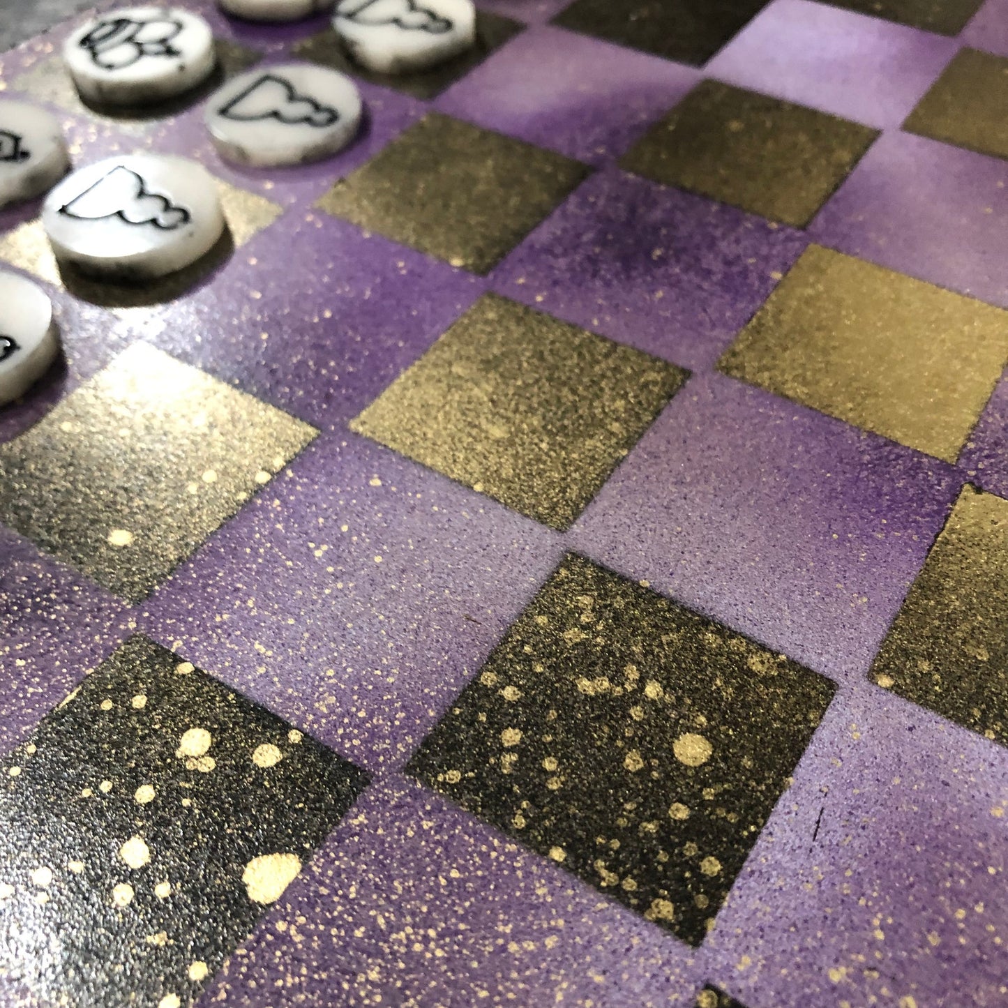 Golden Purple Galaxy - Painted Chess Set