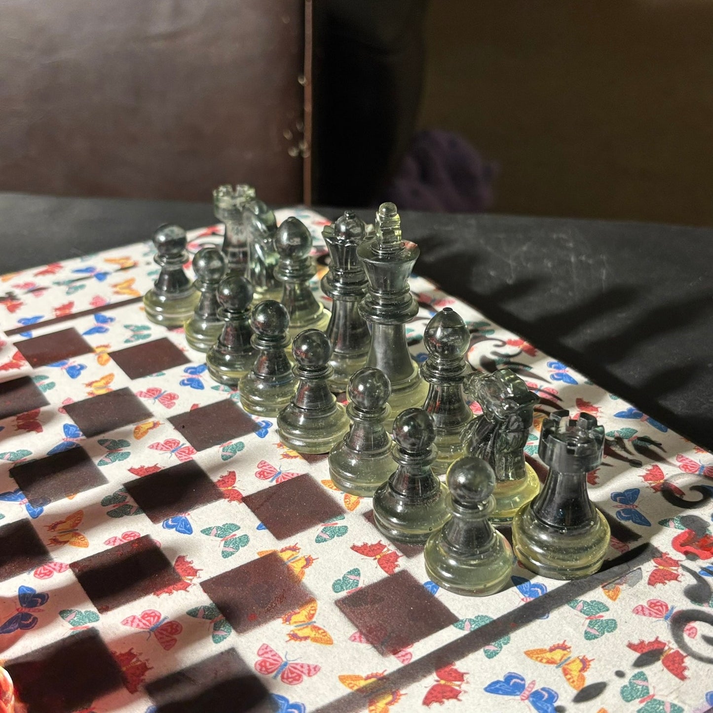 Colorful Butterflies - Scrapbook Chess Set