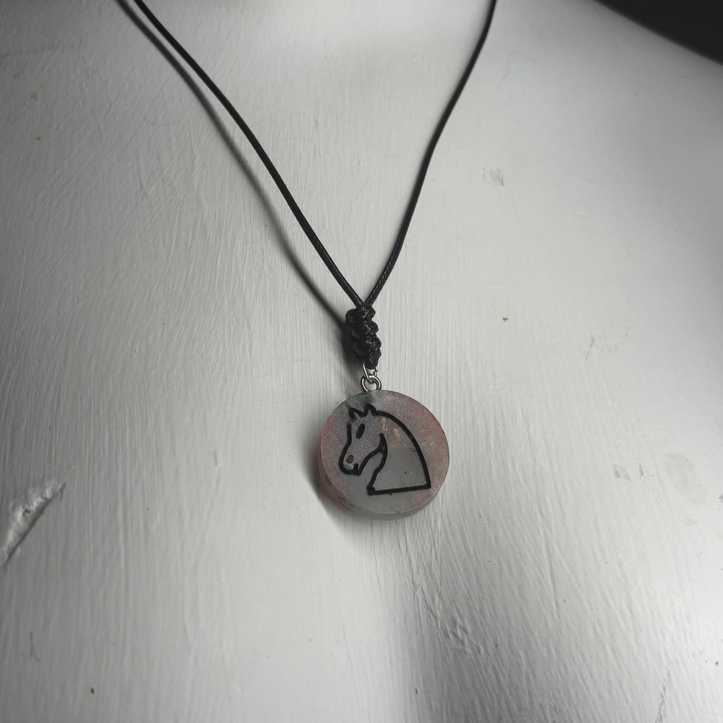 Enmeshed Knight - Handmade Resin Chess Necklace