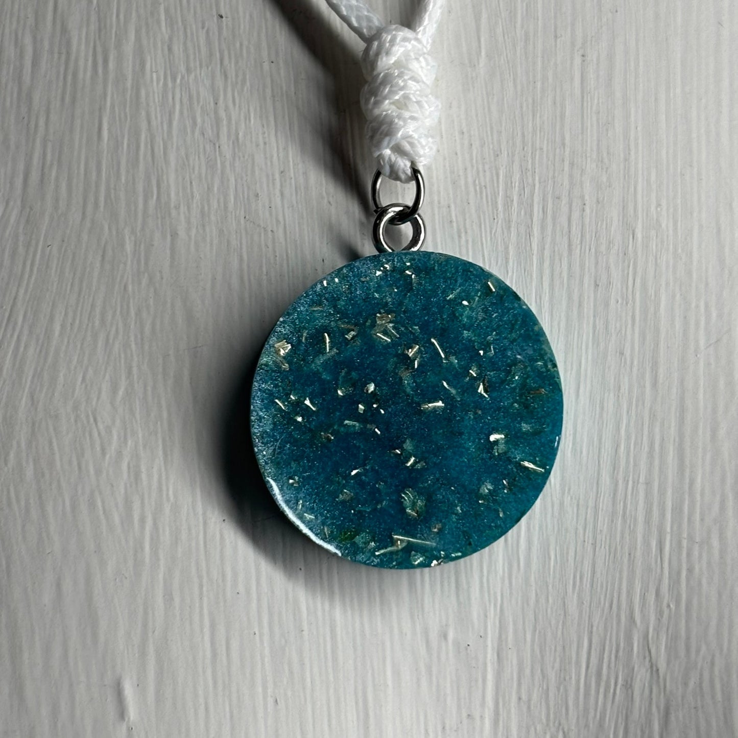 Blue Crystal King - Handmade Resin Chess Necklace