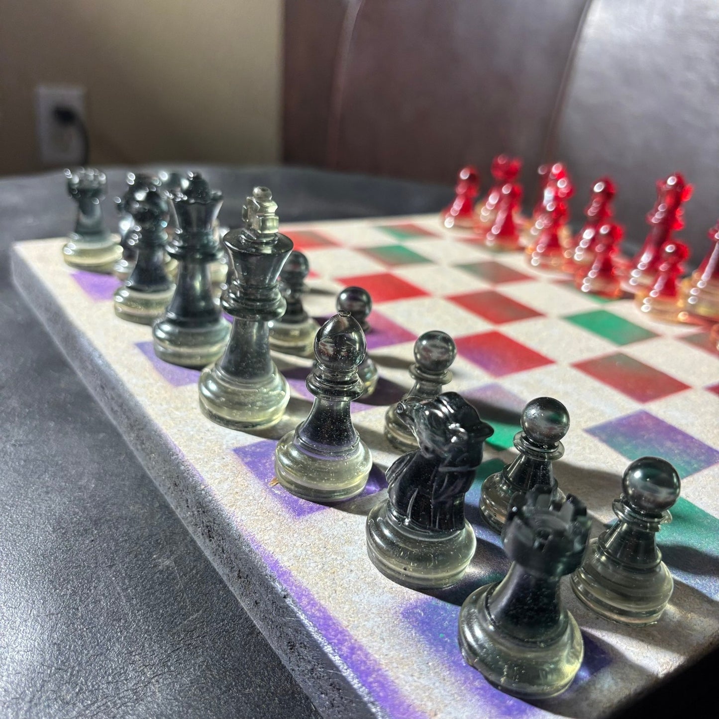 Rainbow Color Mix - Painted Chess Set