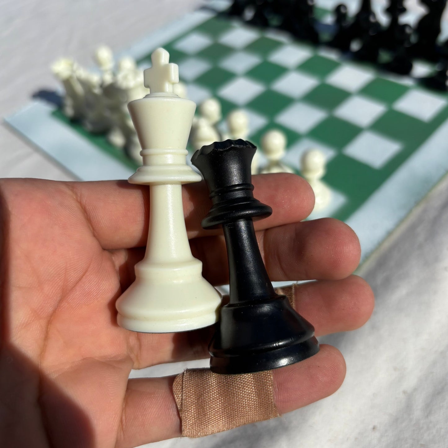 Tennis Green - Painted Chess Set