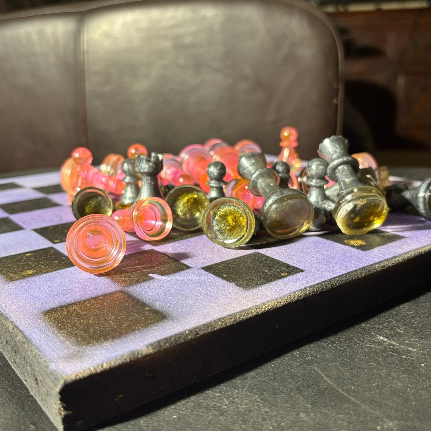 Golden Purple - Painted Chess Set