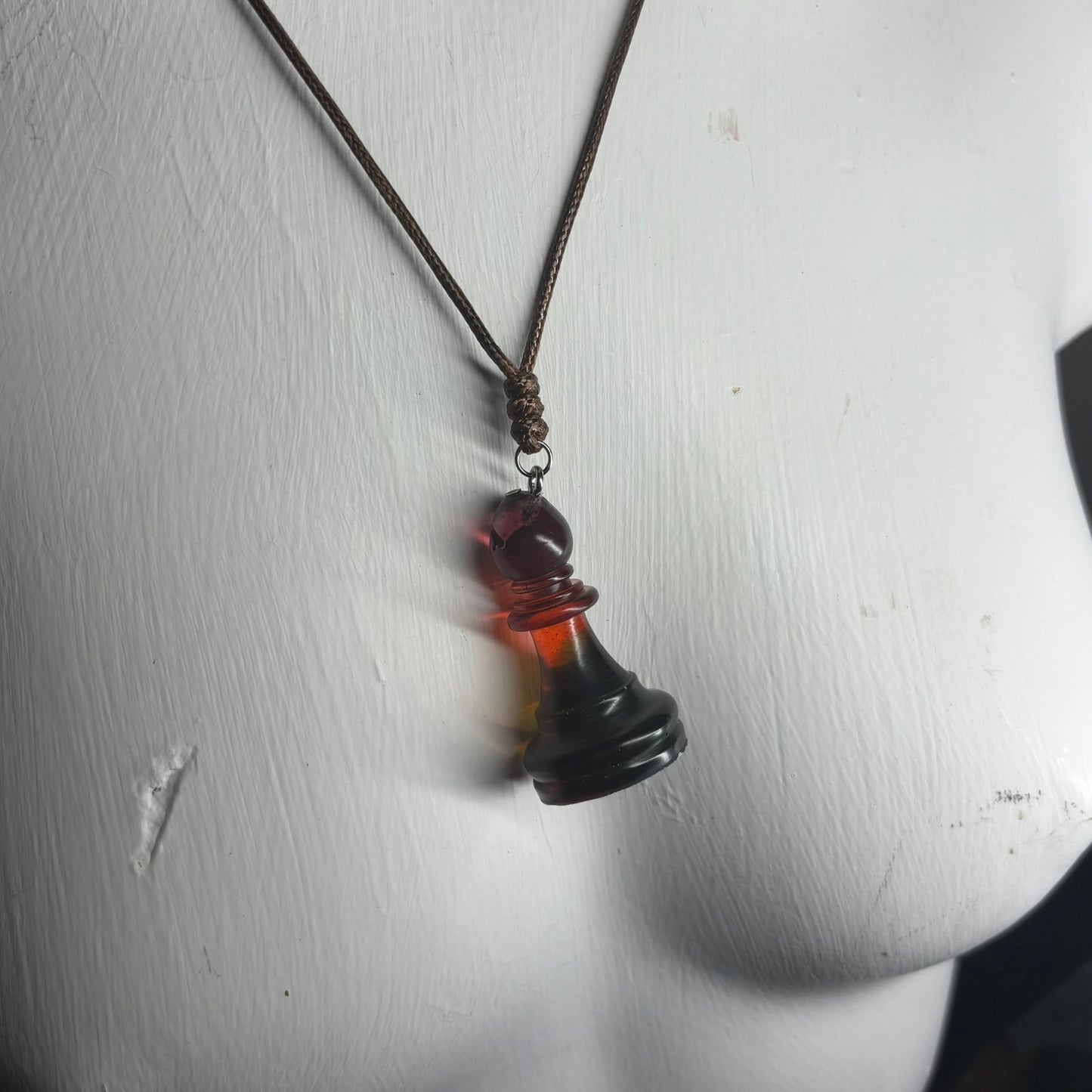 Translucent Bishop- Handmade Resin Chess Necklace
