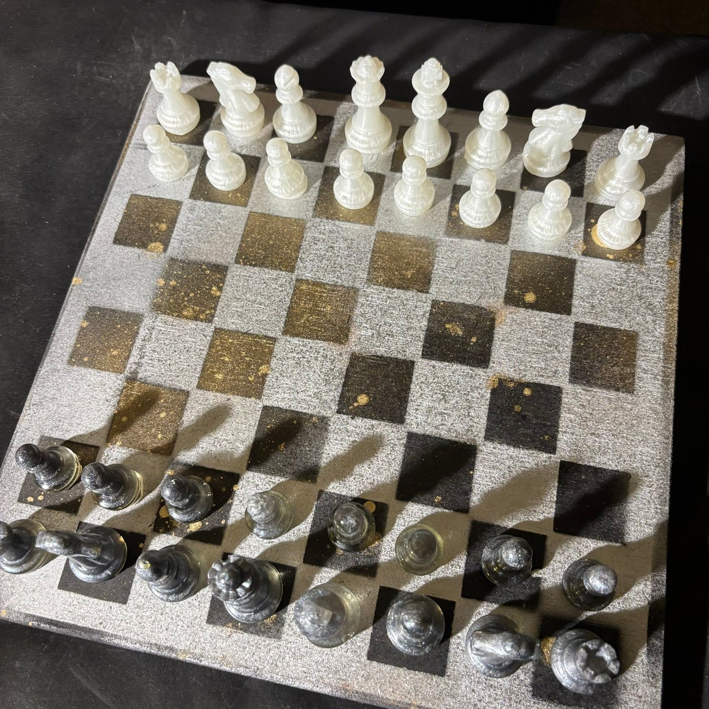 Silver Chrome Gold - Painted Chess Set